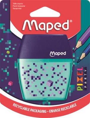 Hegyező, kétlyukú, tartályos, MAPED "Pixel Party Shaker"